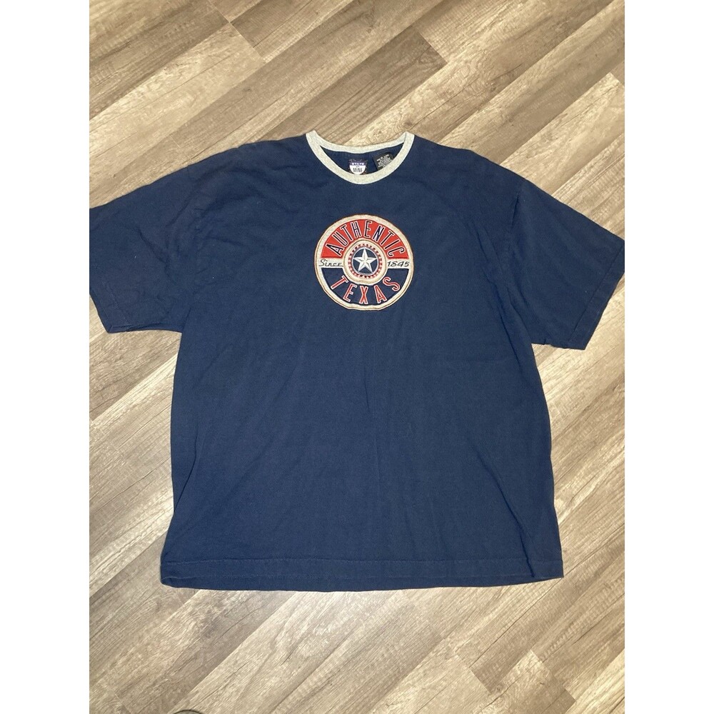 State of Mine Texas Tee T-Shirt XL Graphic Blue Mens SS Embroidered TX Pride Dad